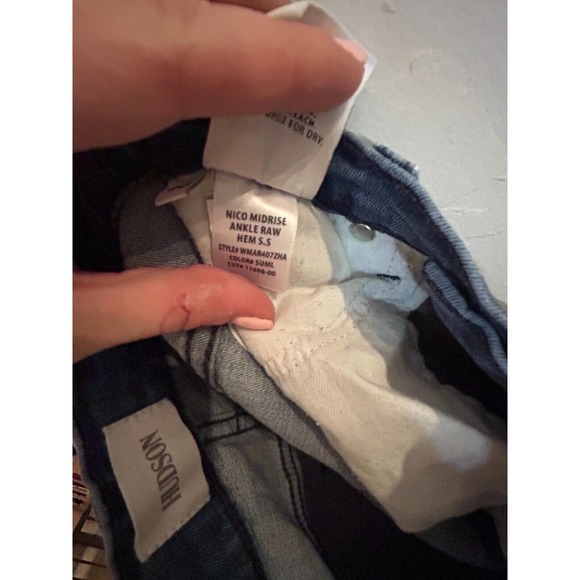 Hudson Women's Nico Mid-Rise Raw Hem Skinny Ankle Jeans, Midway, 26 - Picture 10 of 10